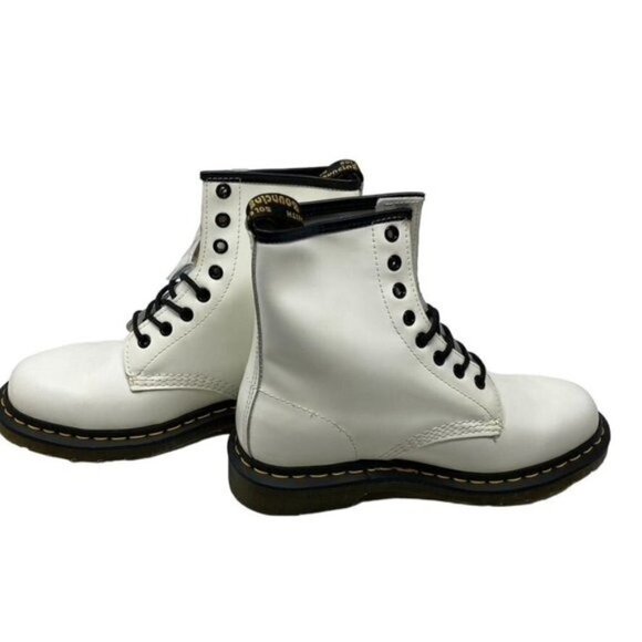 Dr. Martens 1460 SMOOTH LEATHER LACE UP BOOTS White Unisex Sz 6 Mens main image 10